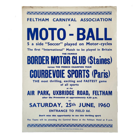 1960 Original Letterpress Printed Poster – Moto Ball