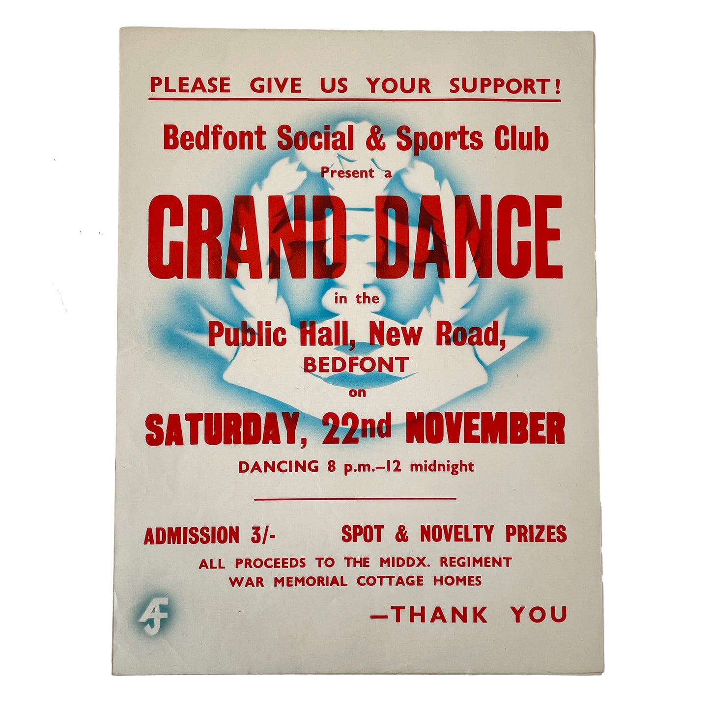 1950s Original Letterpress Printed Poster – Grand Dance