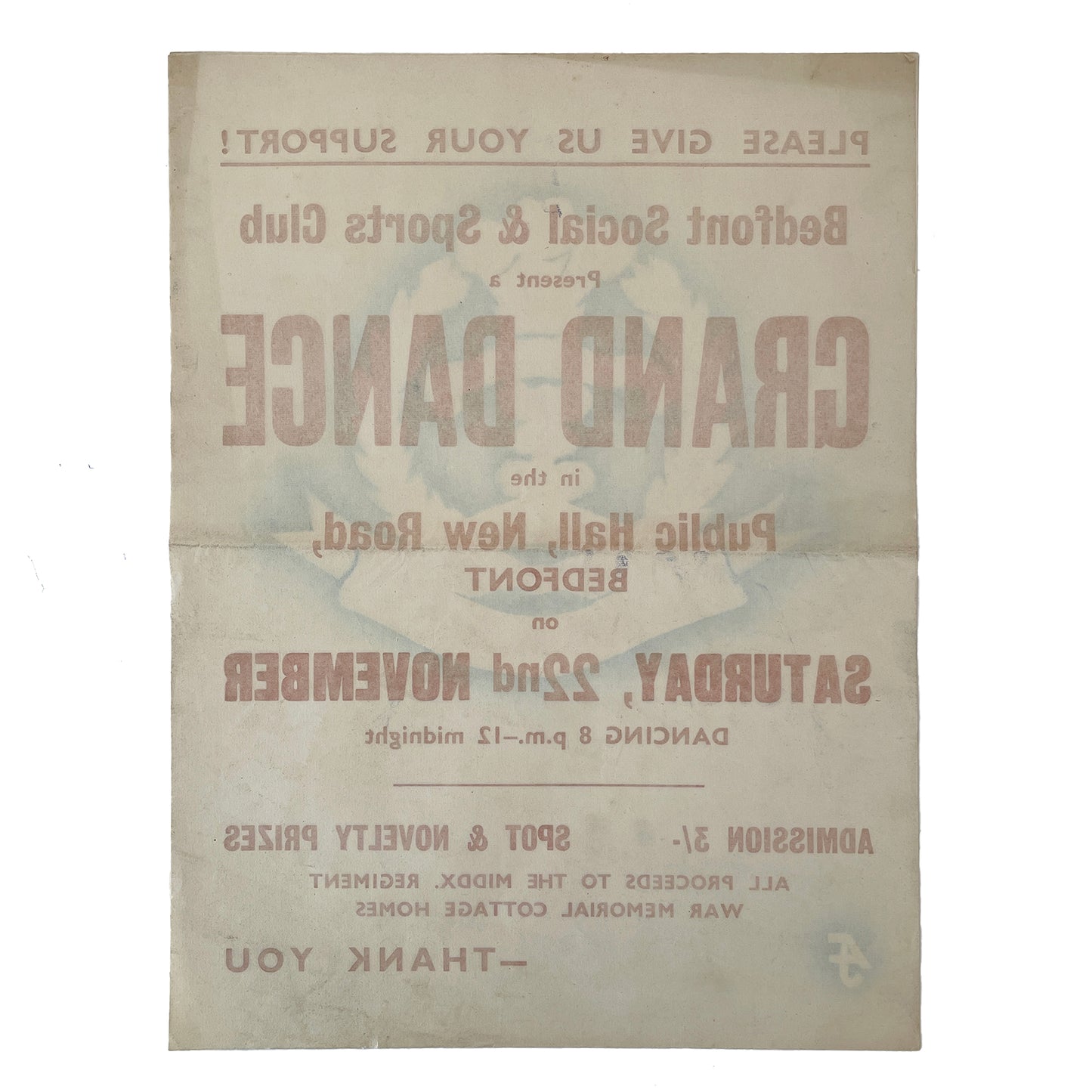 1950s Original Letterpress Printed Poster – Grand Dance