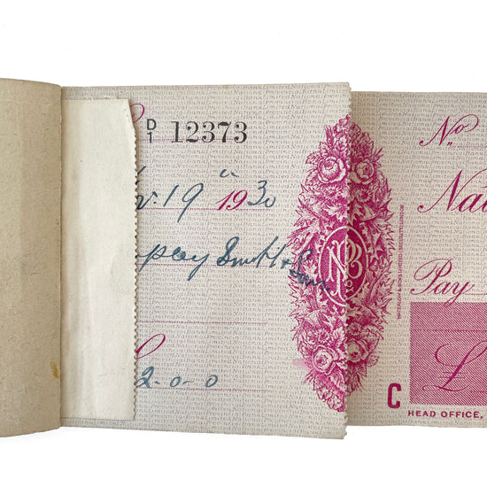 1930s National Provincial Bank LTD Cheque Book