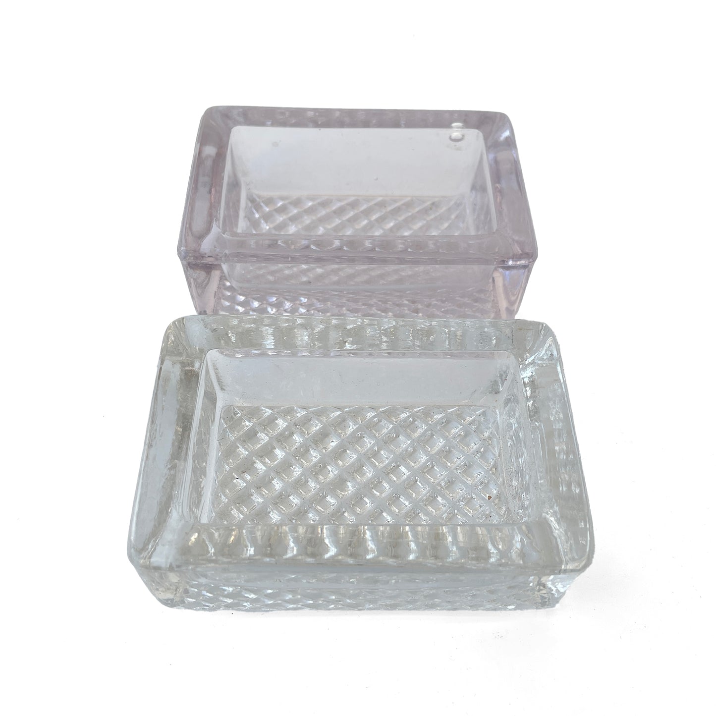 Pair of Early 20th Century Glass Desk Tidies