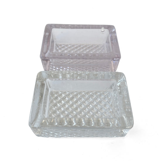 Pair of Early 20th Century Glass Desk Tidies