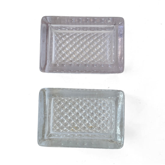 Pair of Early 20th Century Glass Desk Tidies