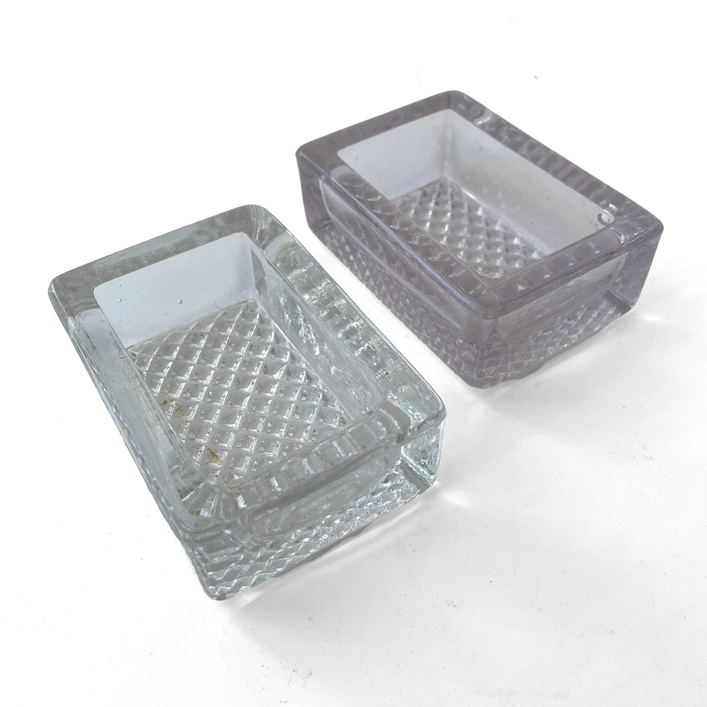 Pair of Early 20th Century Glass Desk Tidies