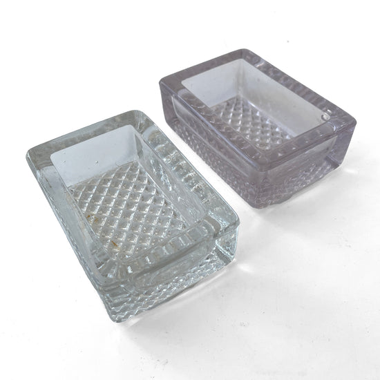 Pair of Early 20th Century Glass Desk Tidies