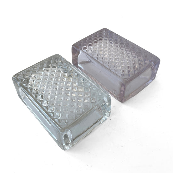 Pair of Early 20th Century Glass Desk Tidies