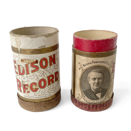 A Pair of Early 20th Century Edison Card Cylinder