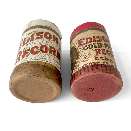A Pair of Early 20th Century Edison Card Cylinder