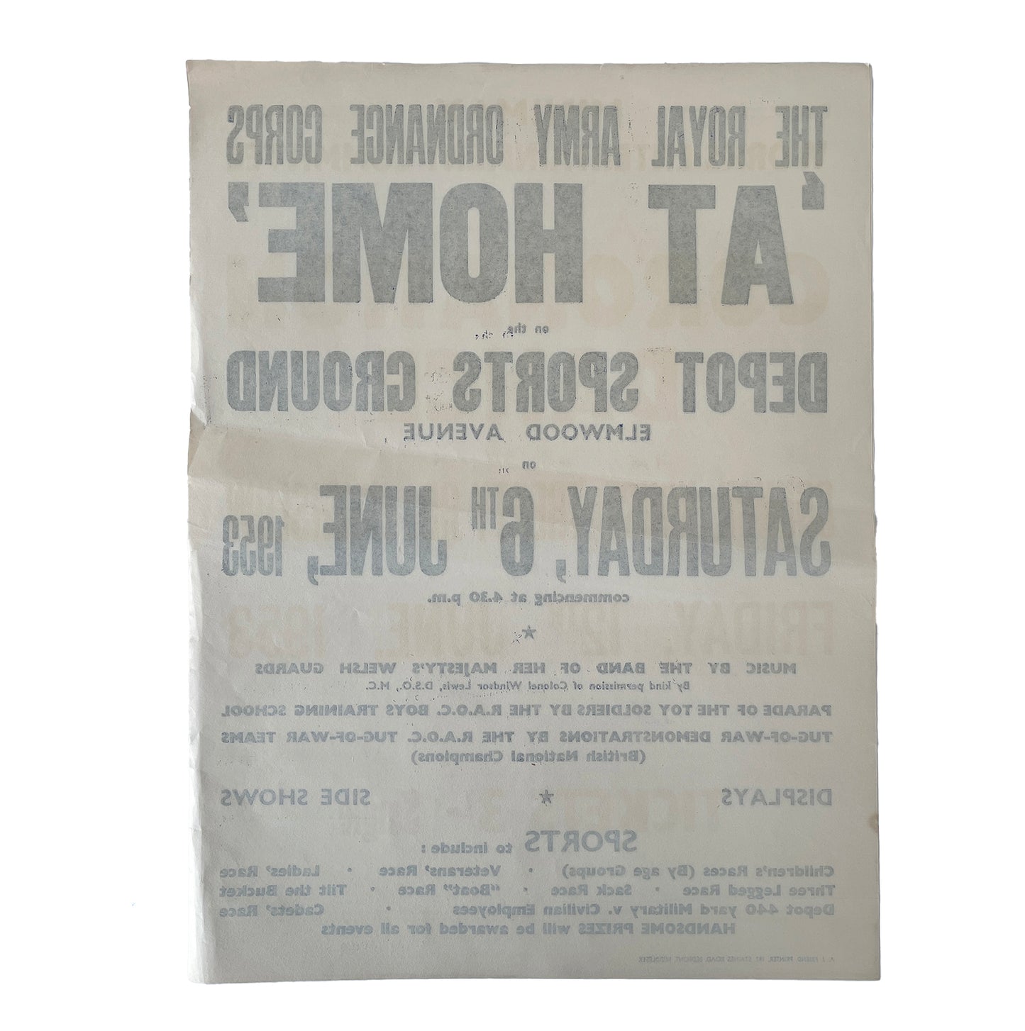 1953 Original Letterpress Printed Poster – At Home