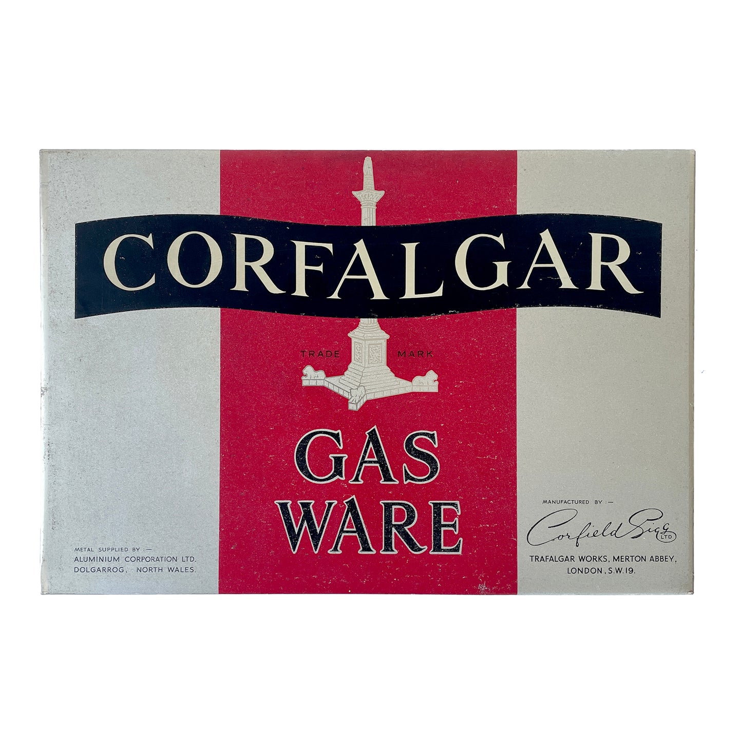 1950s ‘Corfalgar Gas Ware’ Metal Advertising sign