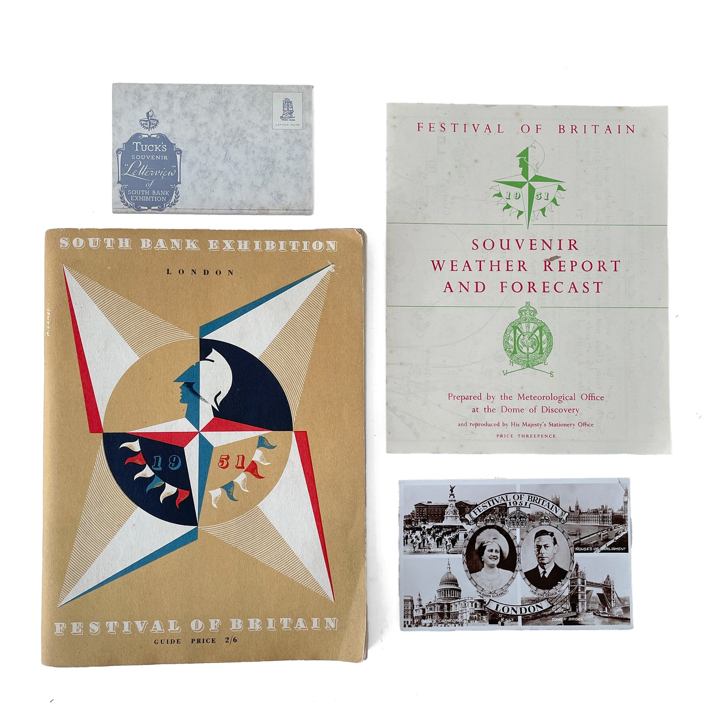 1951 Festival of Britain Guide with Postcards & Weather Report