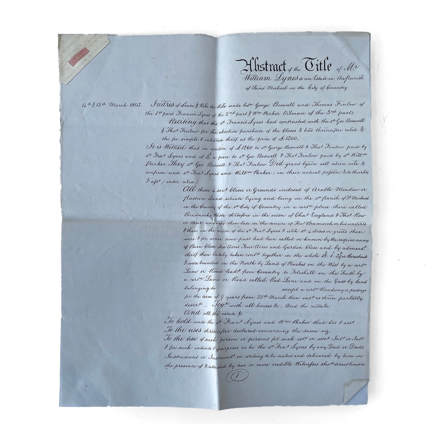 1853 Abstract of the Title Deeds (001)