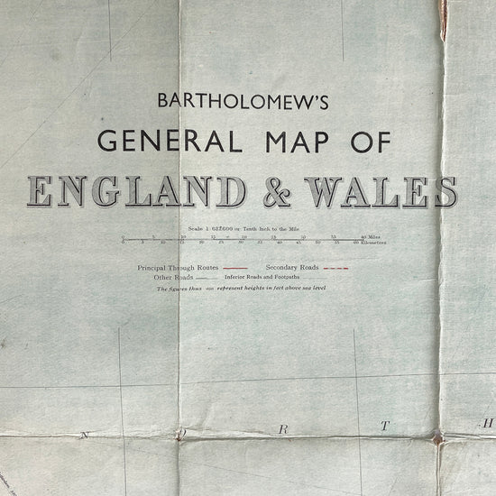 Early 20th Century Bartholomew’s General Map of England & Wales