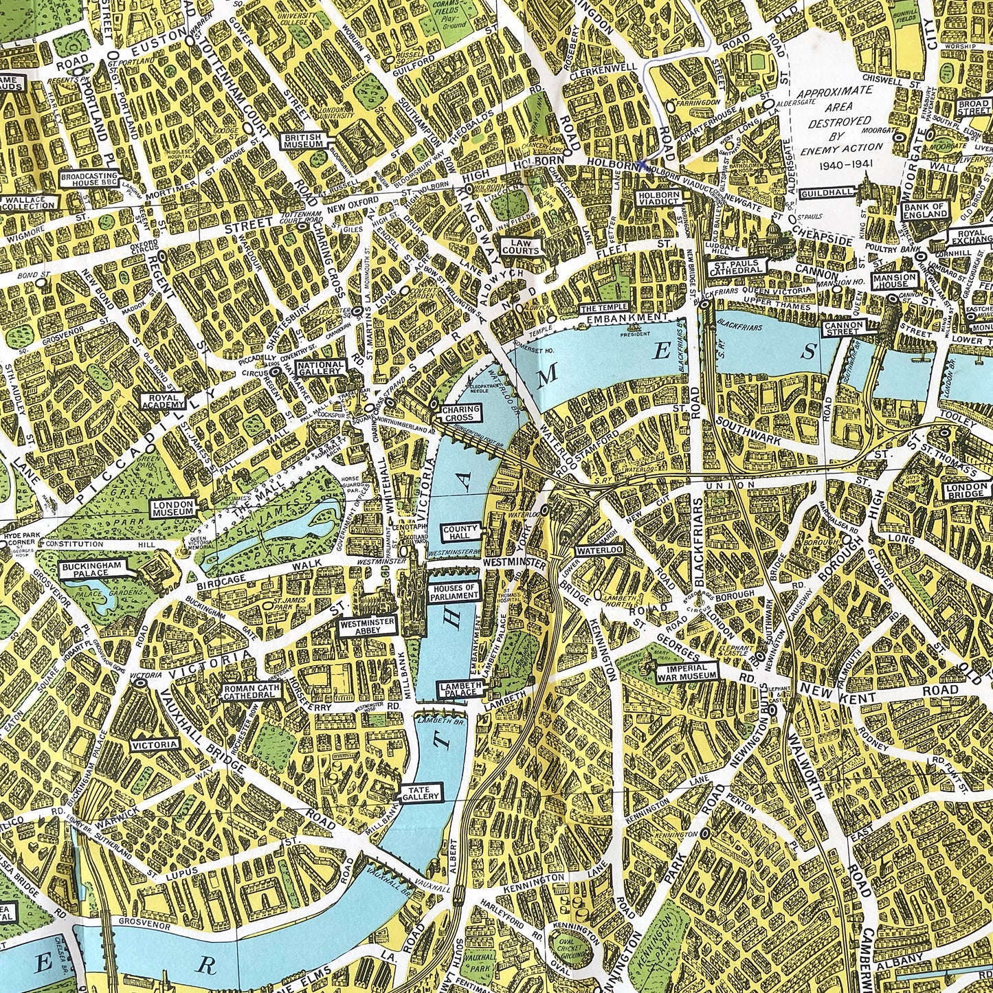 1940s Pictorial Map of London