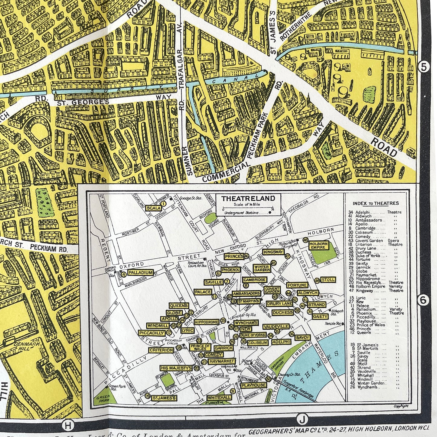 1940s Pictorial Map of London
