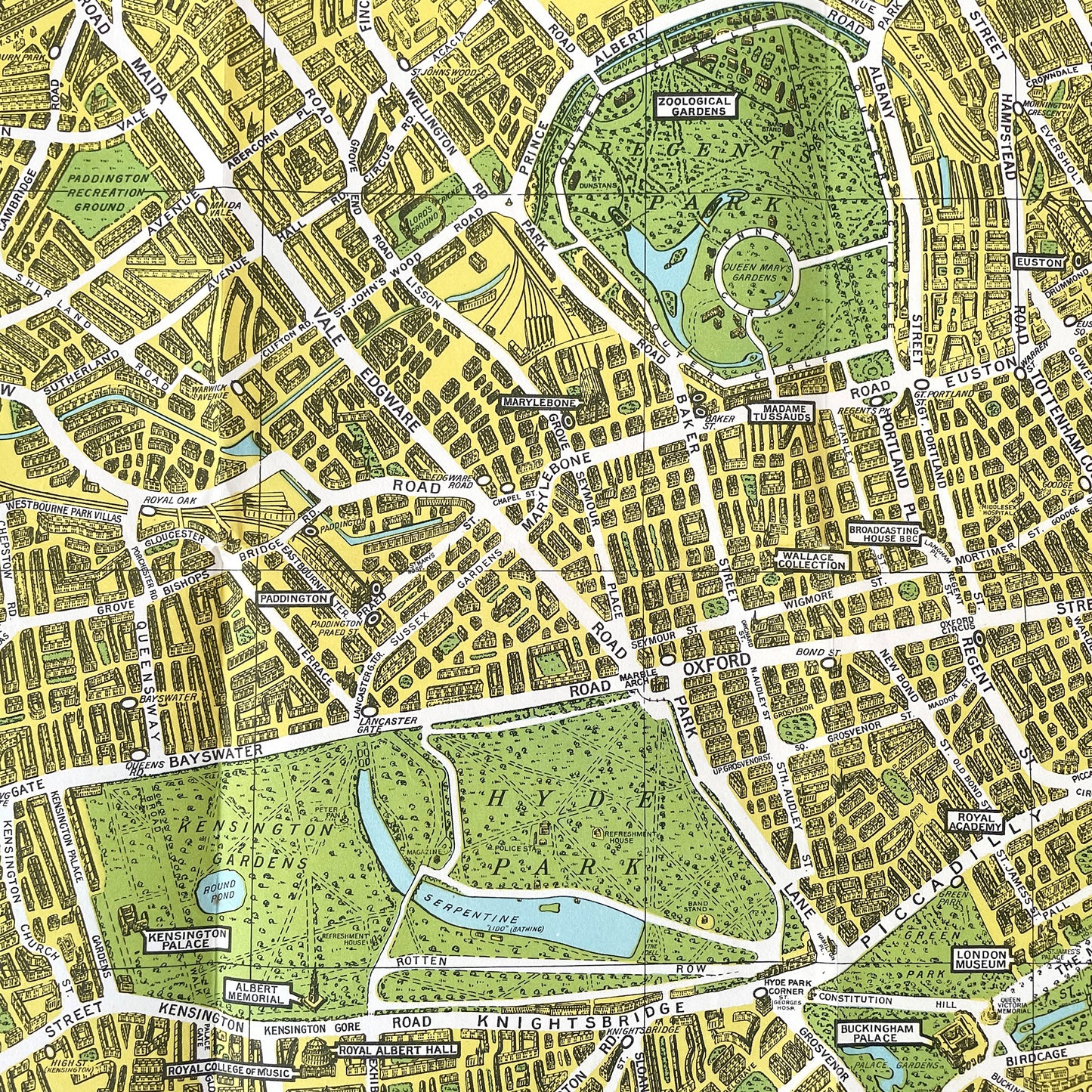 1940s Pictorial Map of London