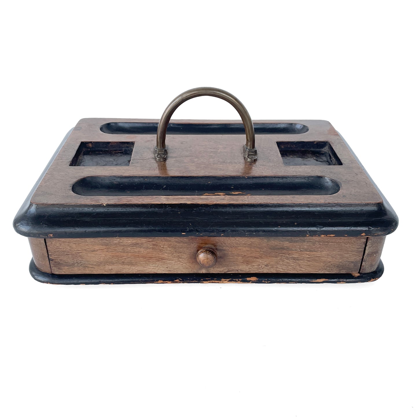 Early 20th Century Oak & Brass Inkstand