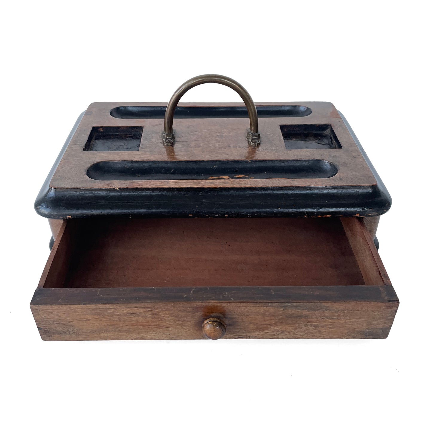Early 20th Century Oak & Brass Inkstand