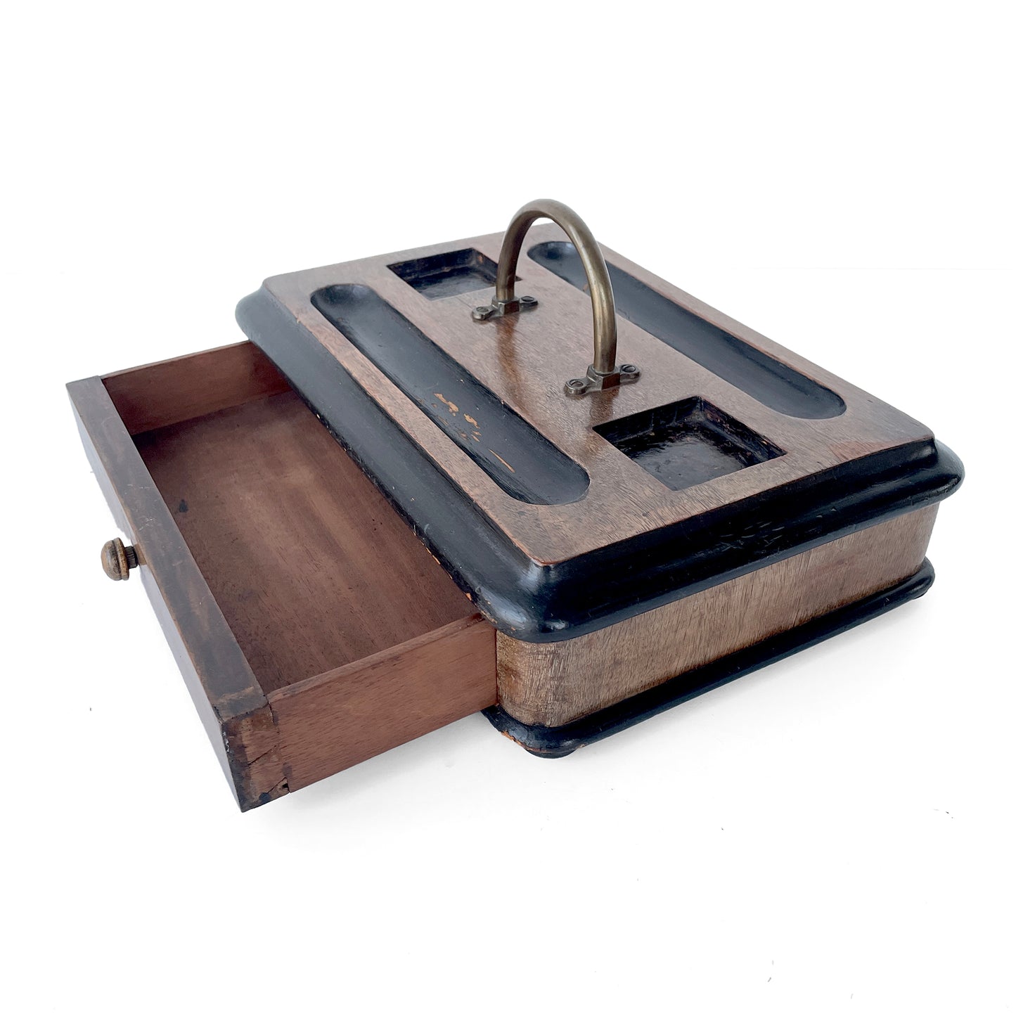 Early 20th Century Oak & Brass Inkstand