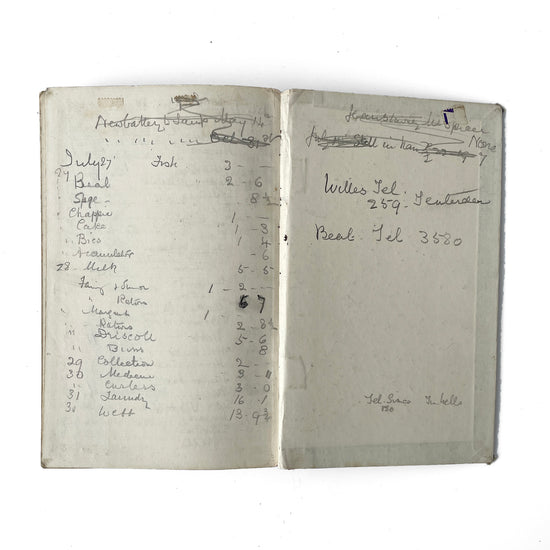 WWII Era Hardbacked Accounts Notebook - Blue