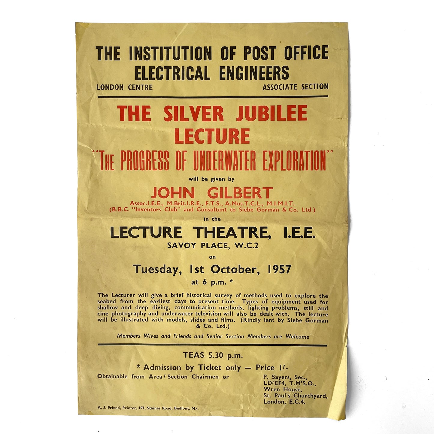 1957 Post Office Electrical Engineers Poster