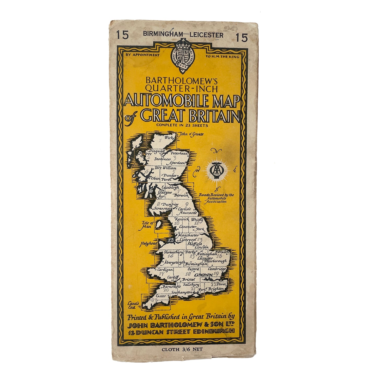 1930s Bartholomew’s Map of Birmingham - Leicester