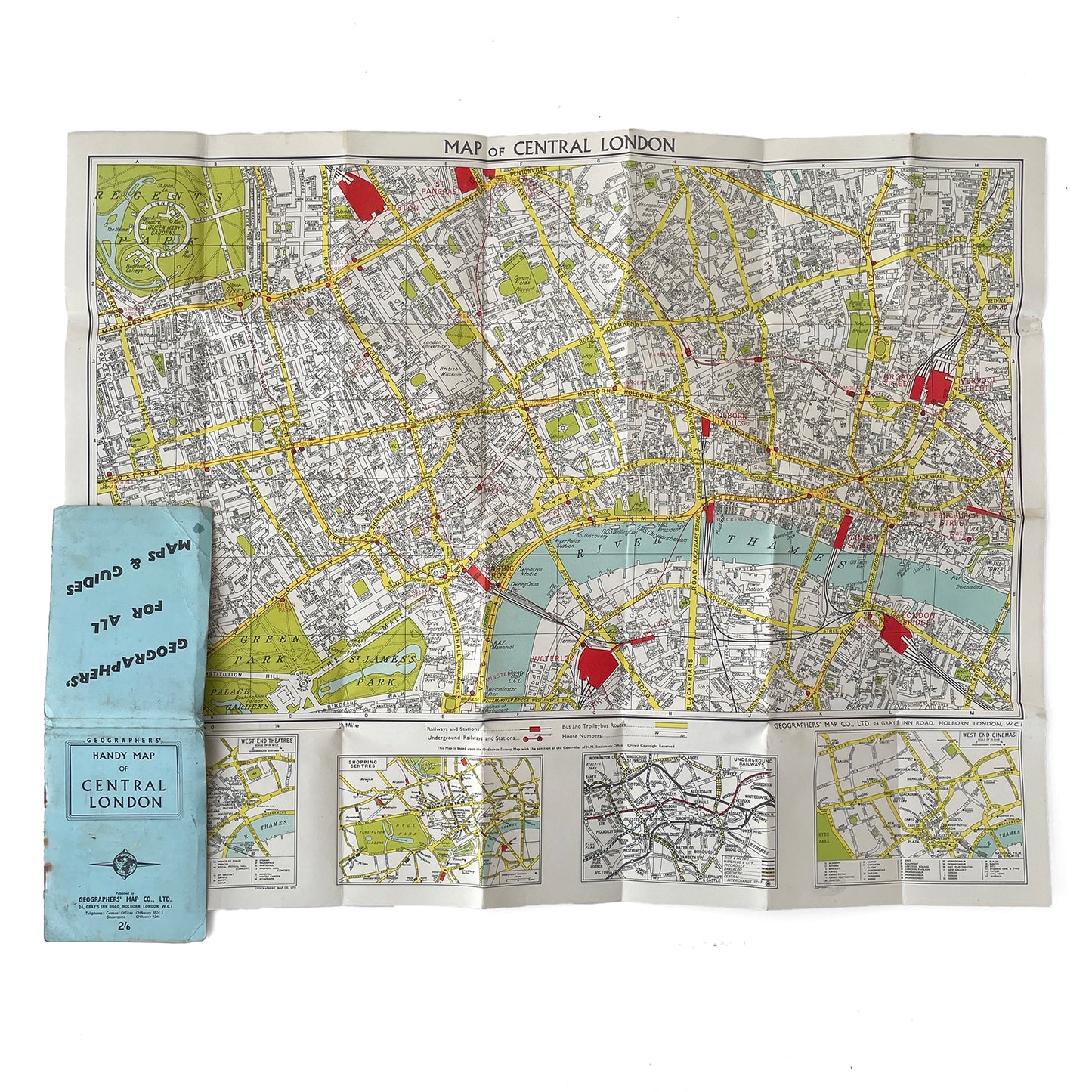 1940s Geographer’s Map of Central London
