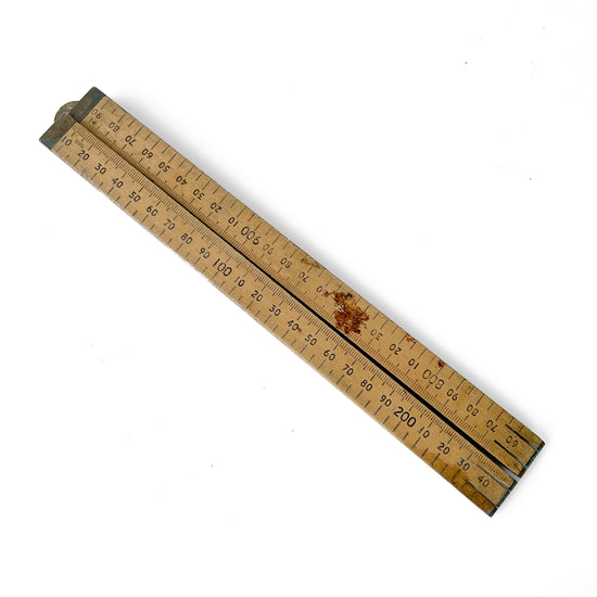 Vintage Wooden Folding 1 Meter Ruler