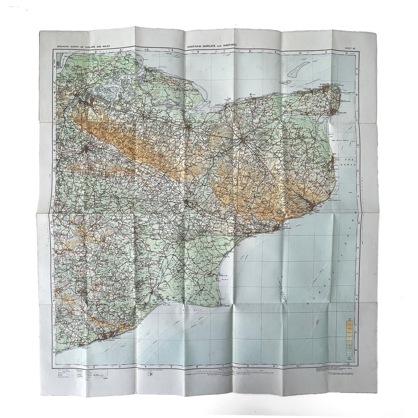 1914 Ordnance Survey Map of Chatham, Margate & Hastings