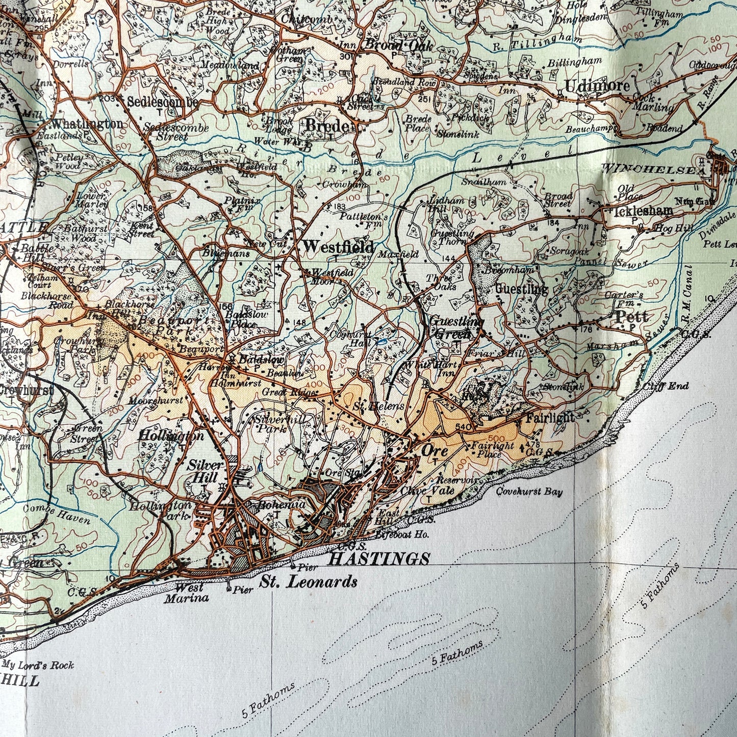 1914 Ordnance Survey Map of Chatham, Margate & Hastings