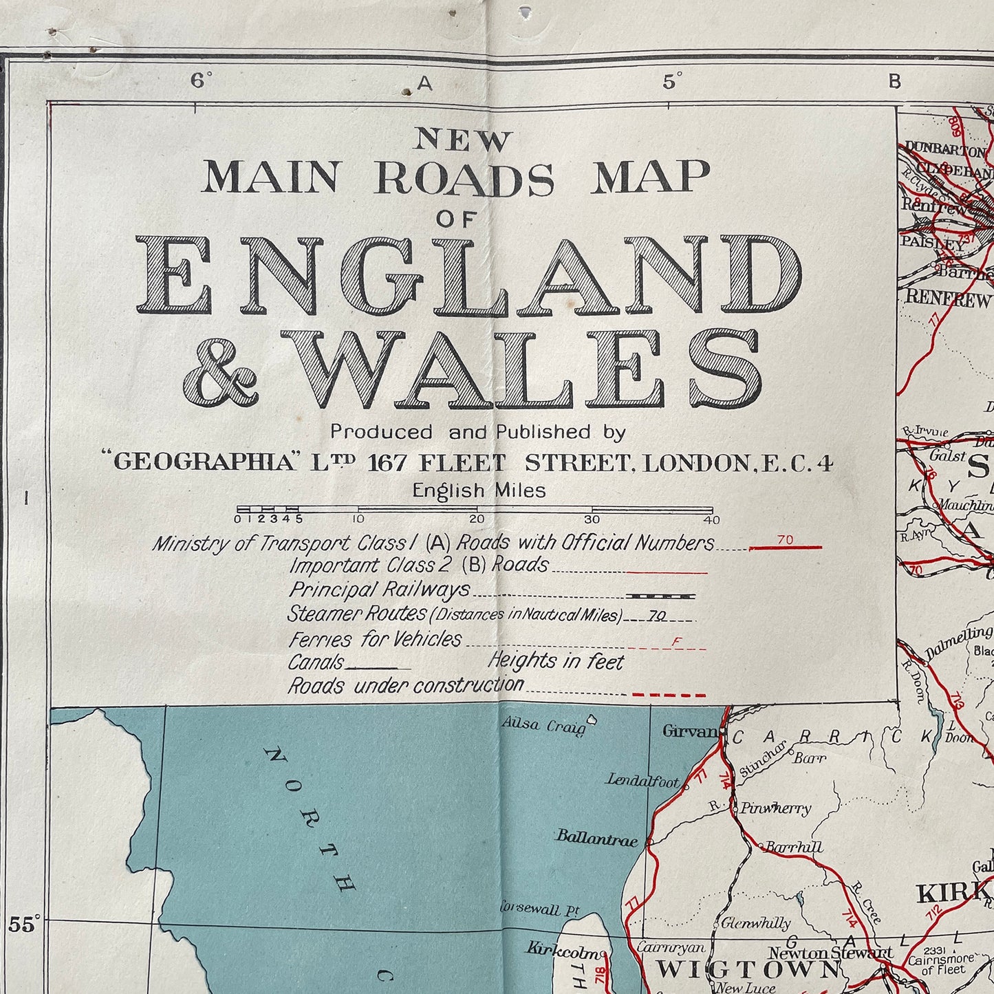 Early 20th Century Map of England & Wales
