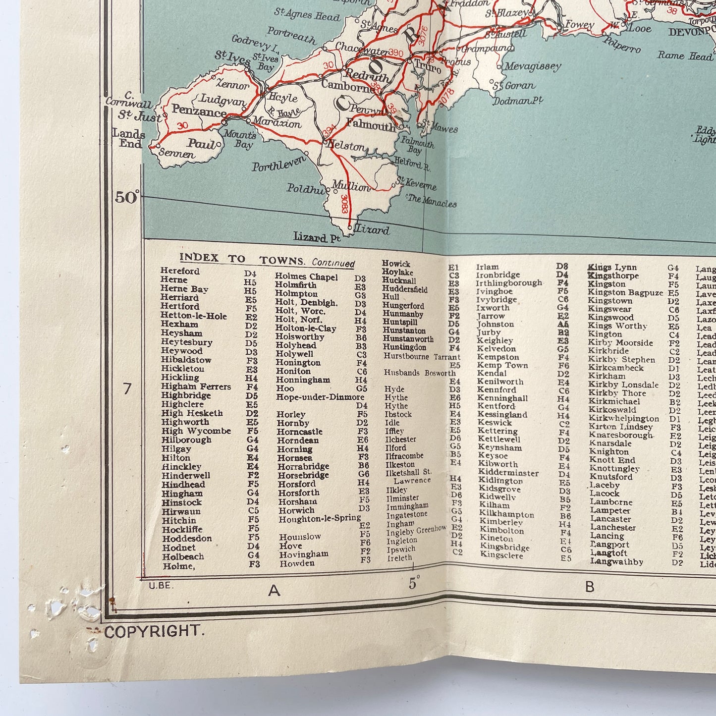 Early 20th Century Map of England & Wales