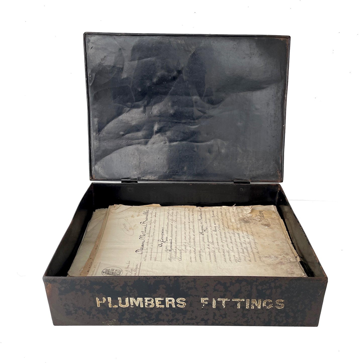 1940s Metal Filing Box – PLUMBERS FITTINGS