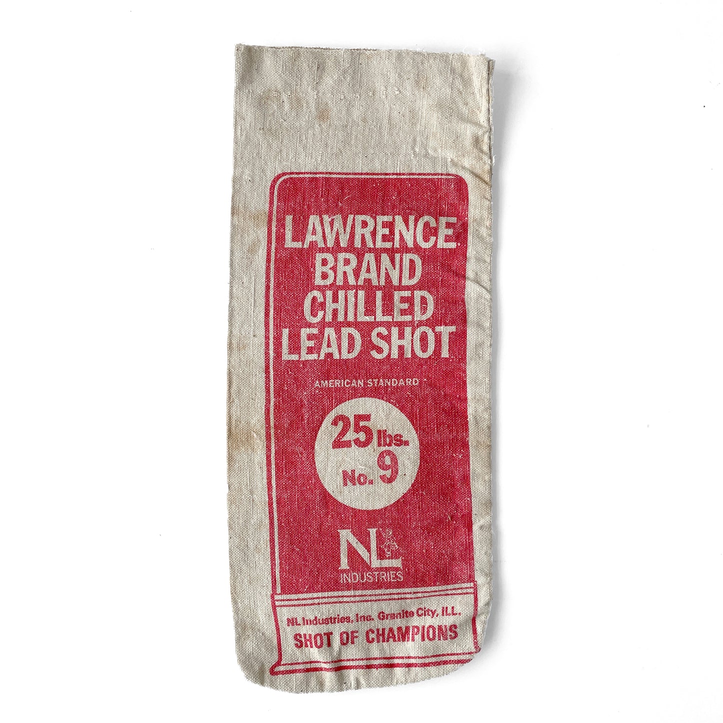 Vintage Lead Shot Bag – ‘Lawrence Brand Chilled Lead Shot’