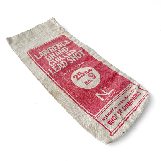 Vintage Lead Shot Bag – ‘Lawrence Brand Chilled Lead Shot’