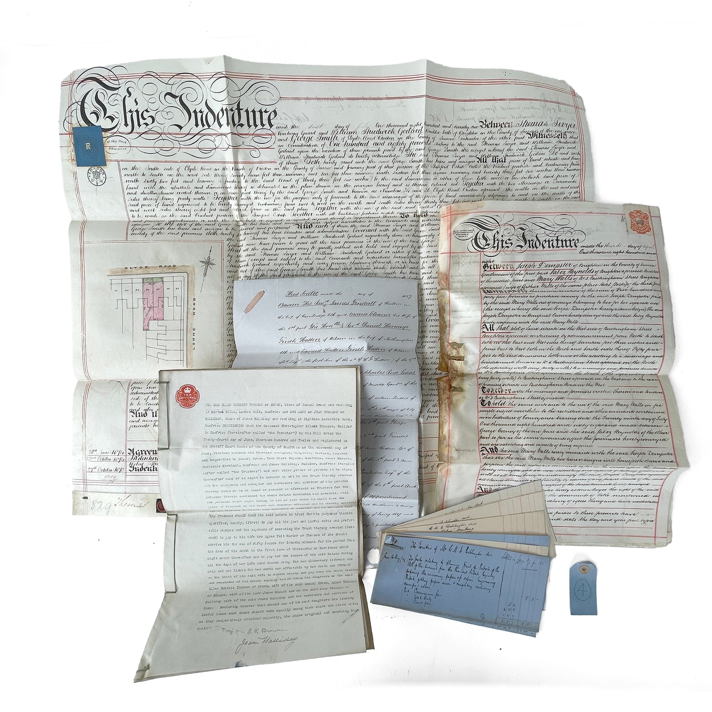 Beautiful Bundle of Legal Documents Circa 1850s – 1940s – Bundle 4