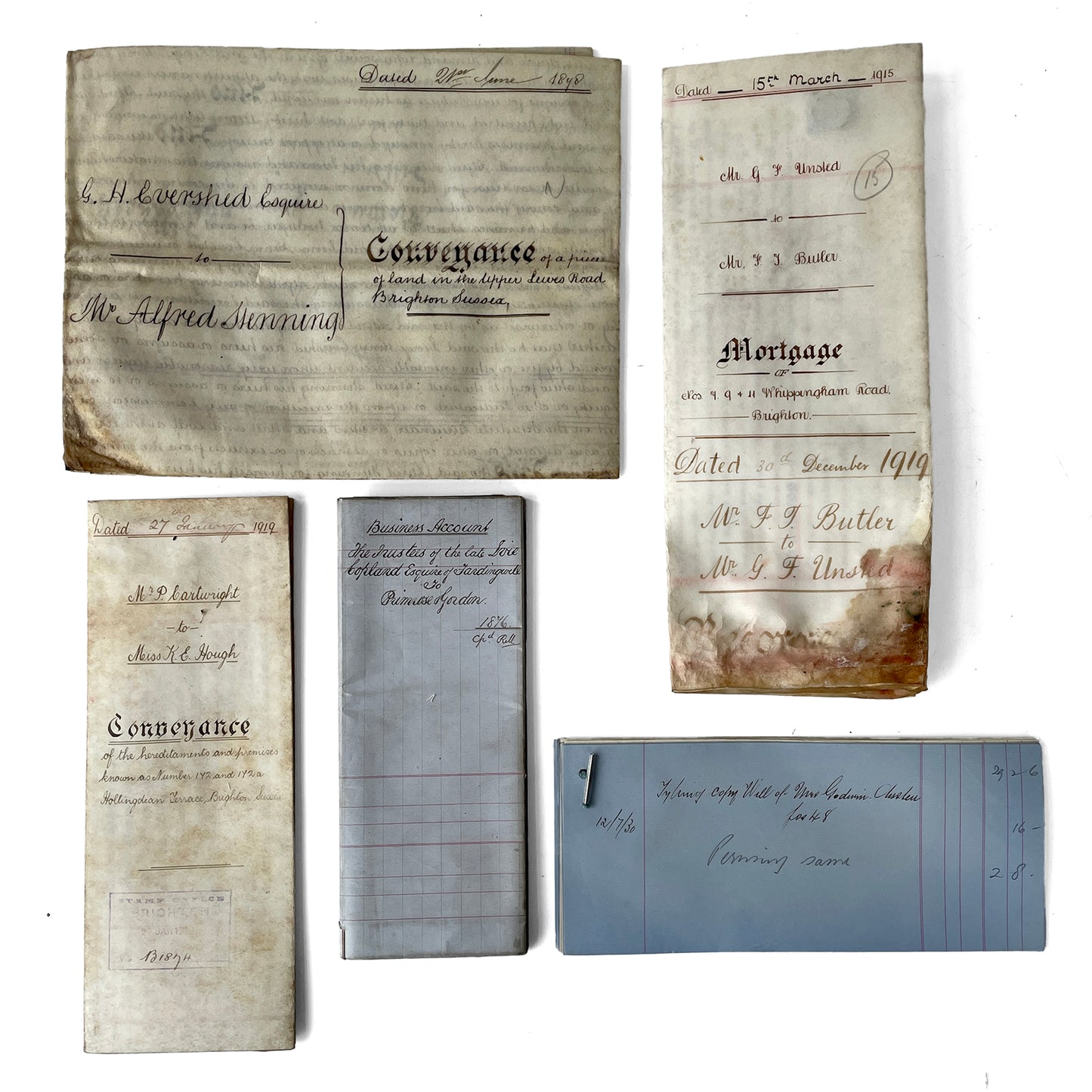 Beautiful Bundle of Legal Documents Circa 1840s – 1930s – Bundle 5