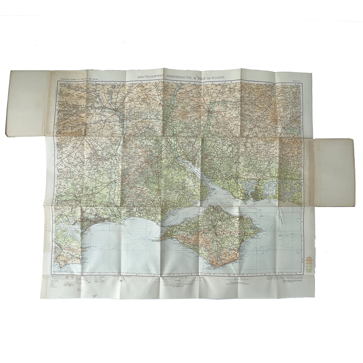1925 Ordnance Survey Map of Southampton, Portsmouth and the Isle of Wight