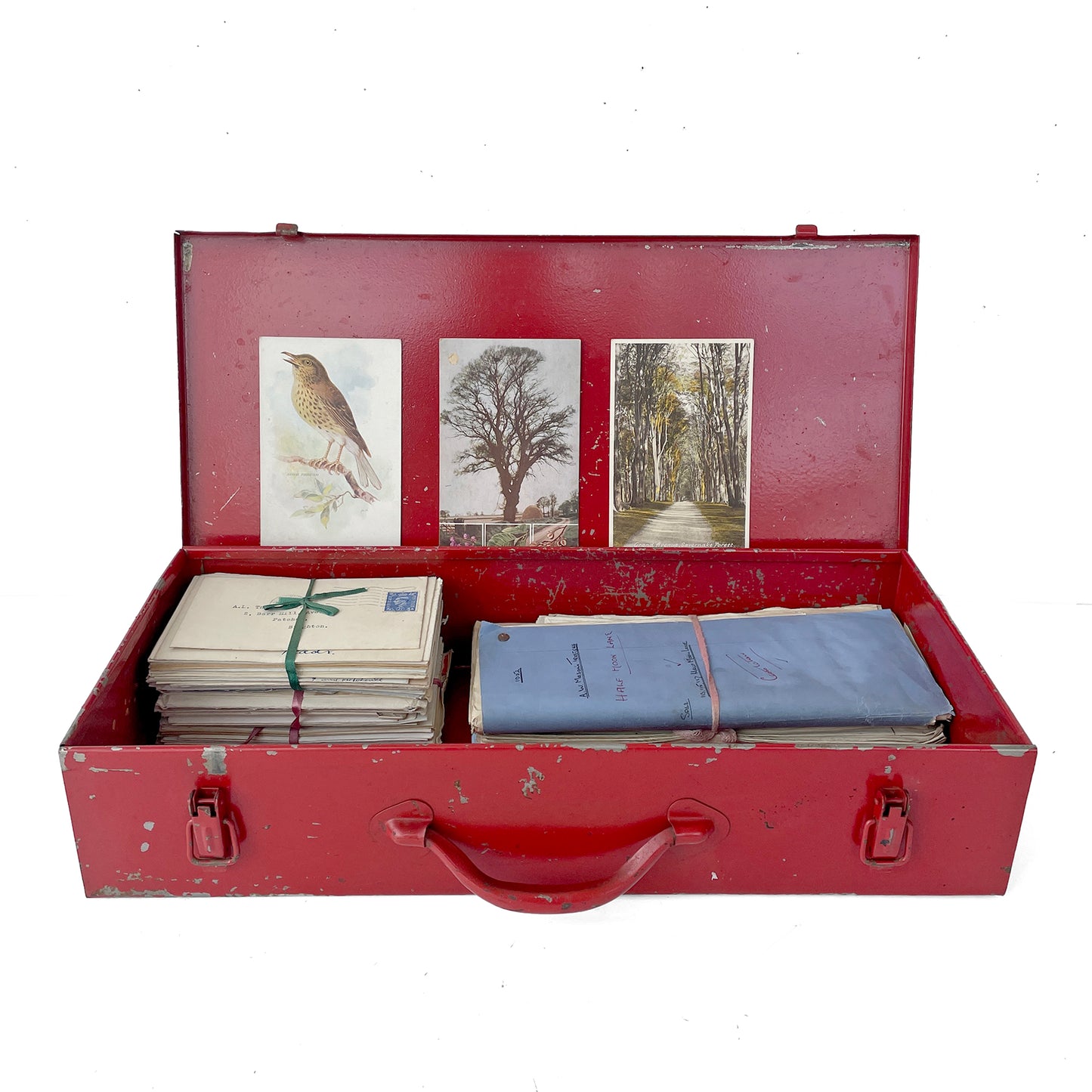 Vintage Metal Carrycase/Desktop Storage -Red