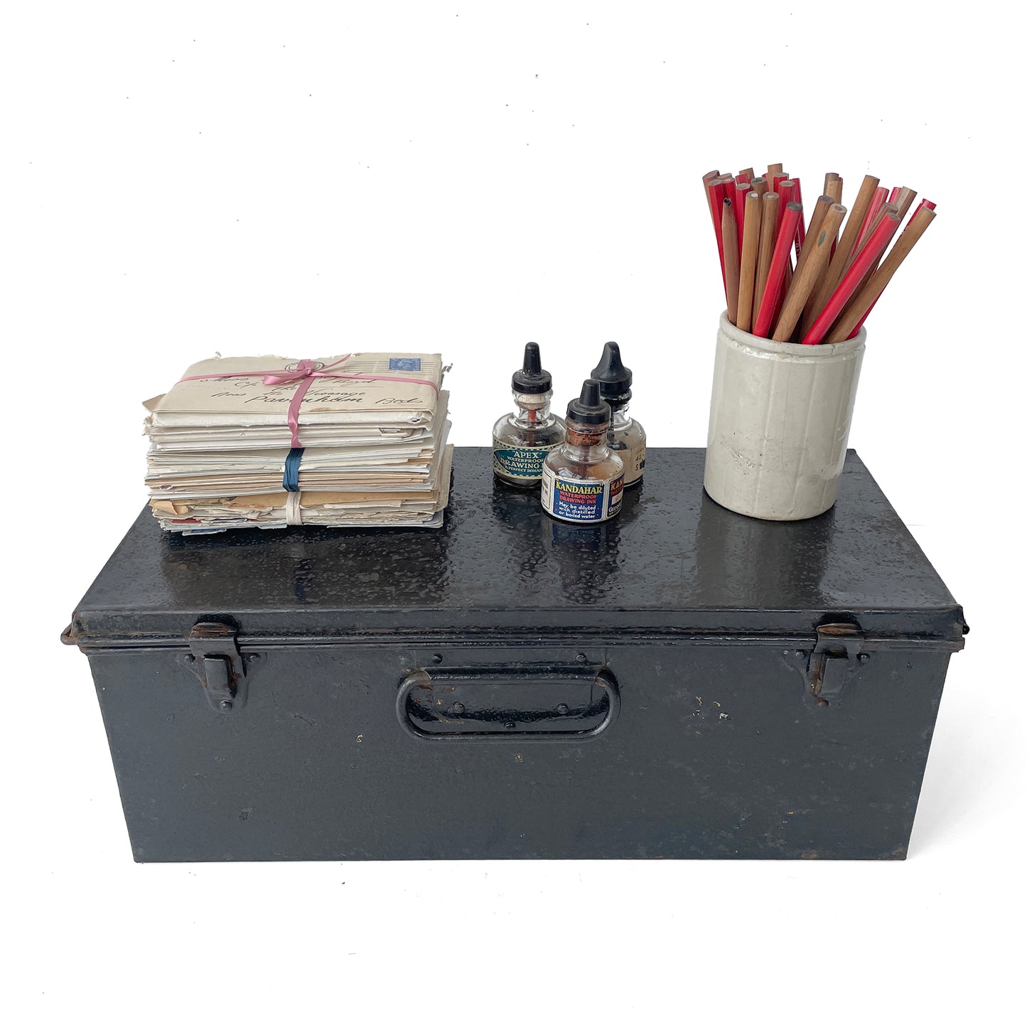 Vintage Metal Toolbox - Black