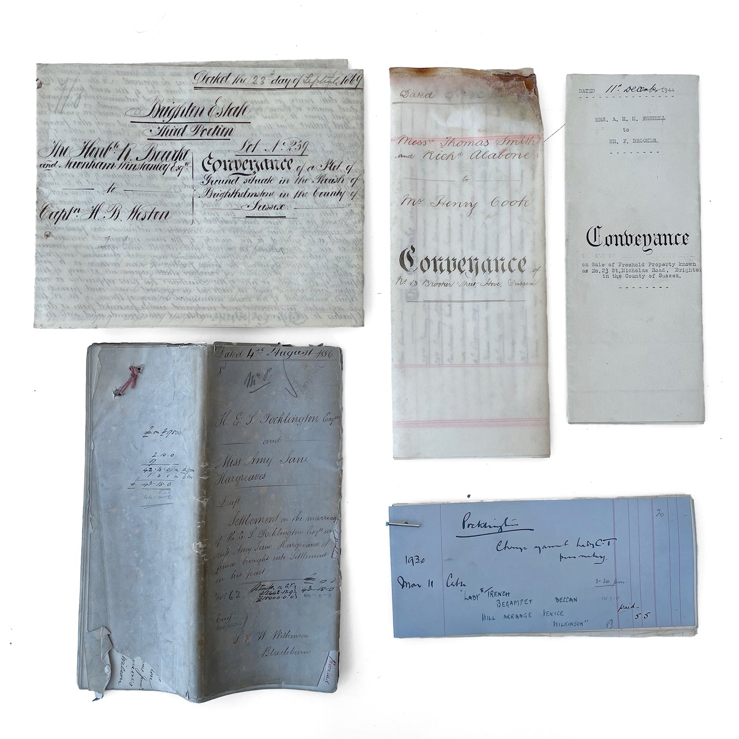 Beautiful Bundle of Legal Documents Circa 1860s – 1940s – Bundle 7