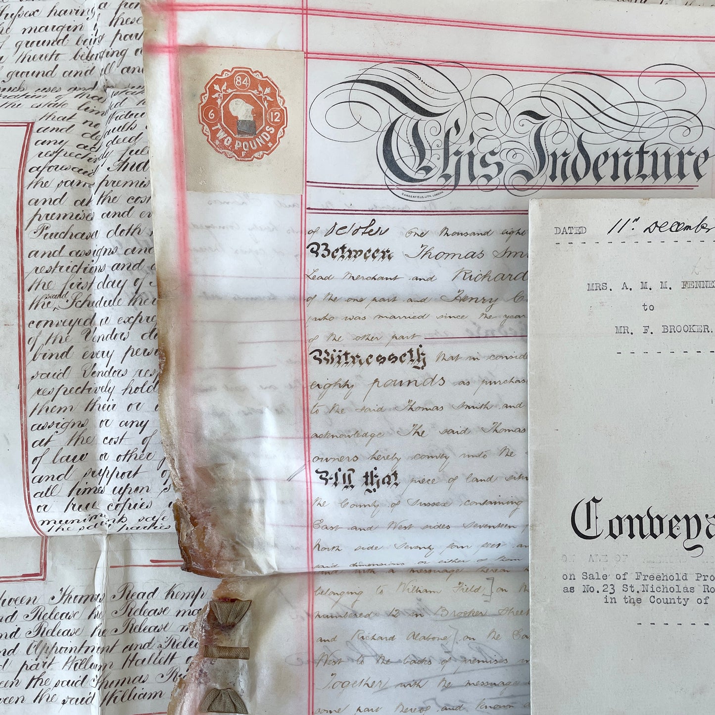 Beautiful Bundle of Legal Documents Circa 1860s – 1940s – Bundle 7