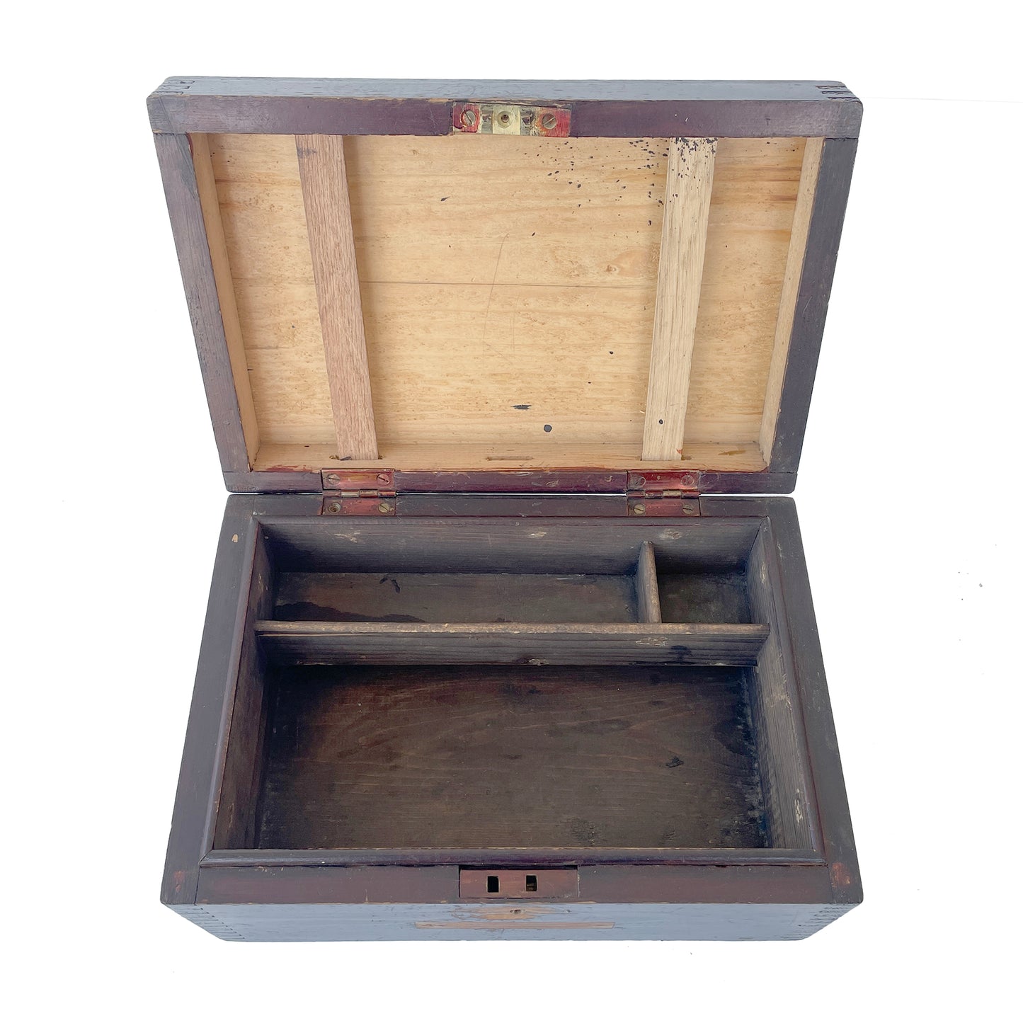 Early 20th Century Solid Pine Desktop Storage Box
