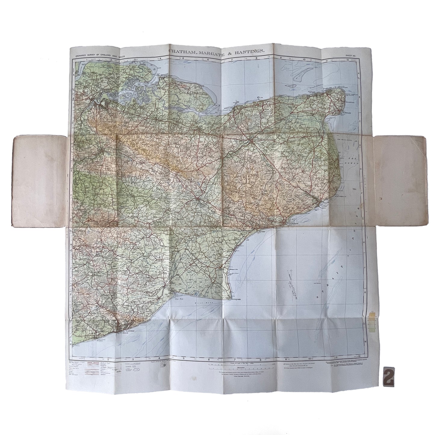 1928 Ordnance Survey Map of Chatham, Margate and Hastings - Option 2