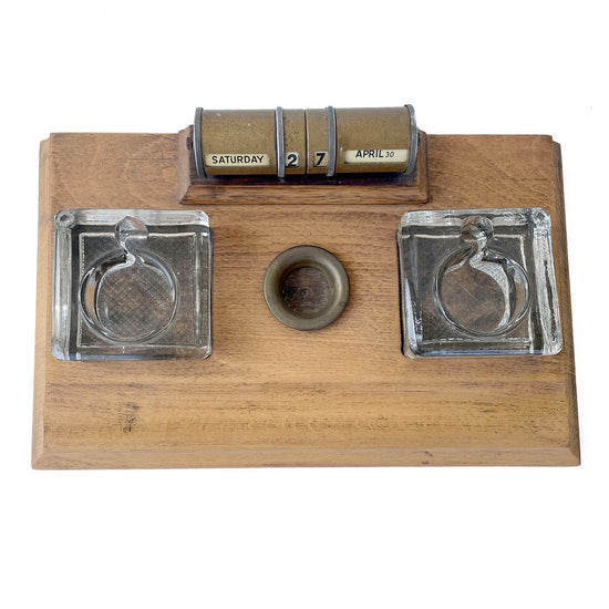 Early 20th Century Ink Wells / Pen Rest / Perpetual Calendar
