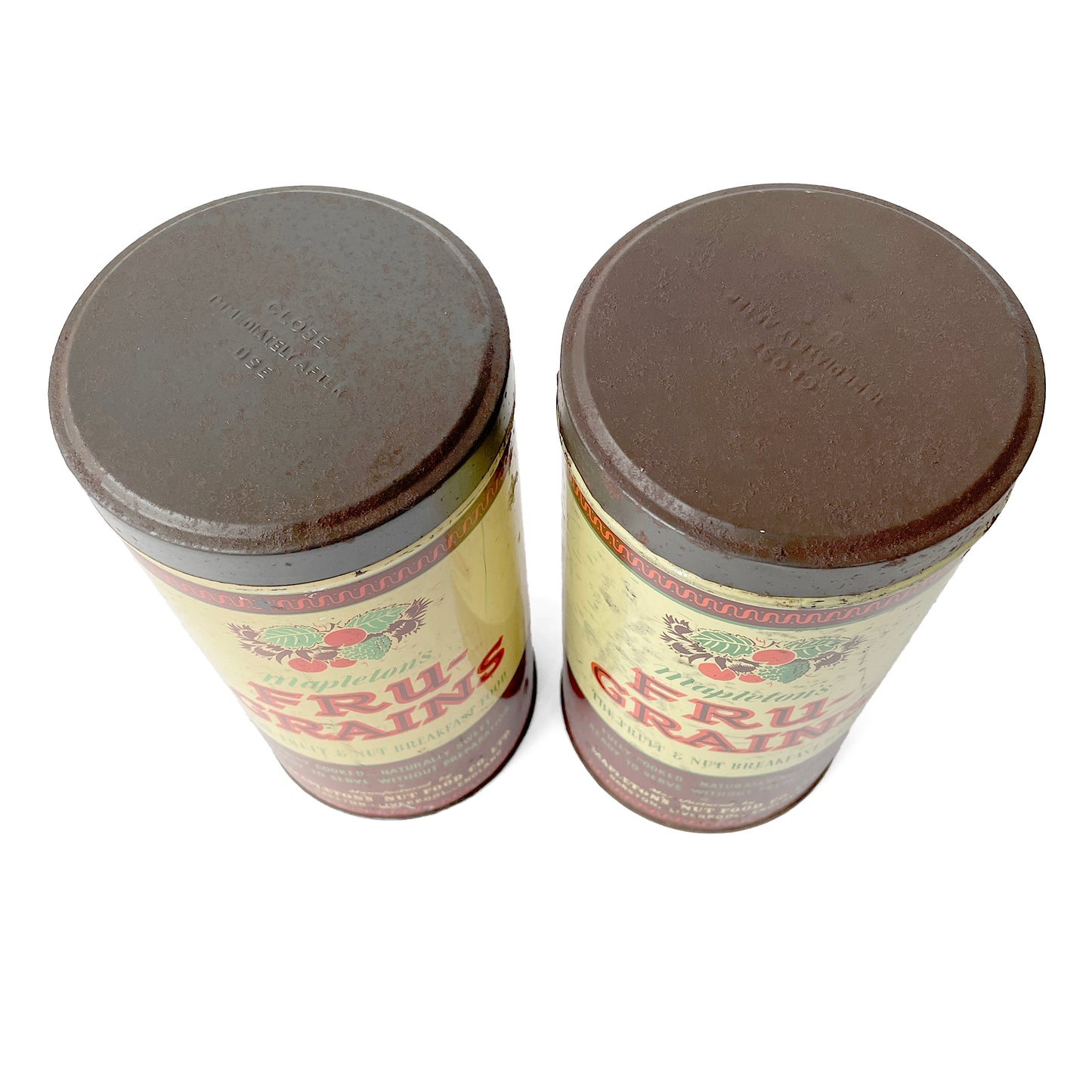 Pair of 1960s ‘Fru-Grains’ Storage Tins