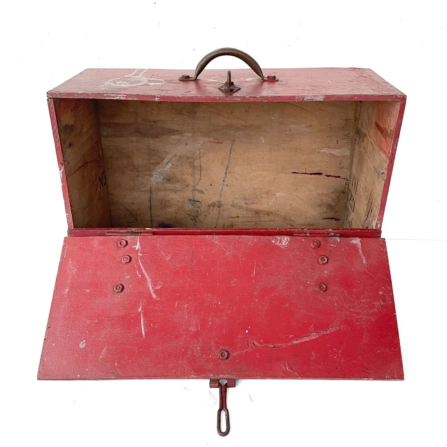 Red Painted Vintage Toolbox
