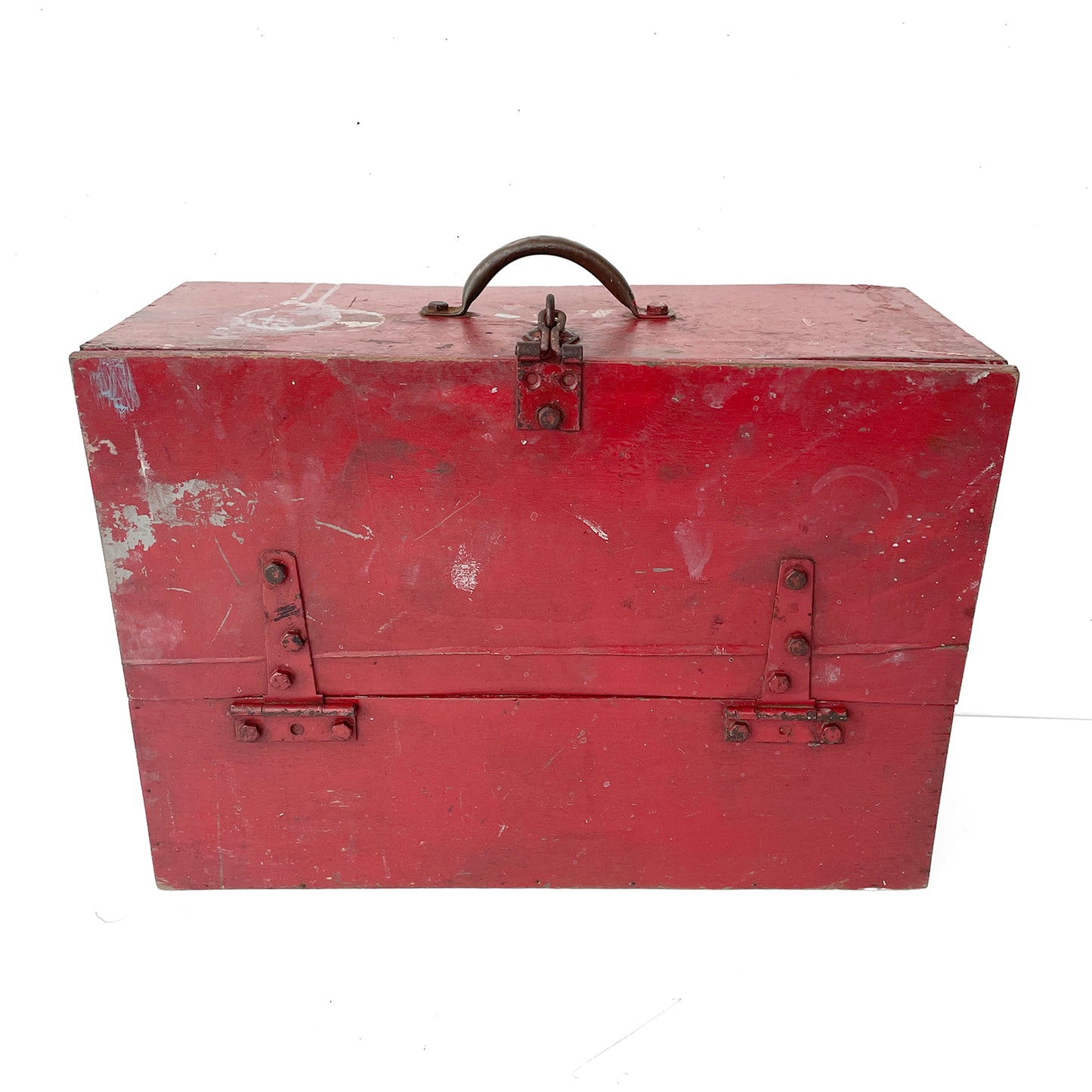 Red Painted Vintage Toolbox