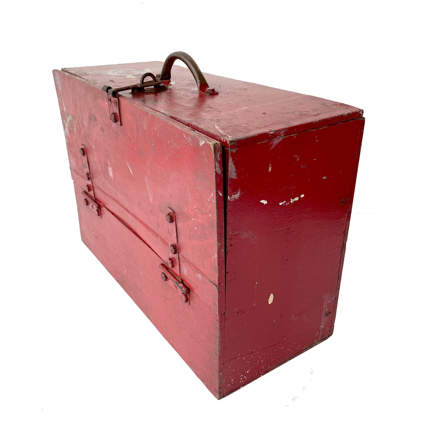 Red Painted Vintage Toolbox