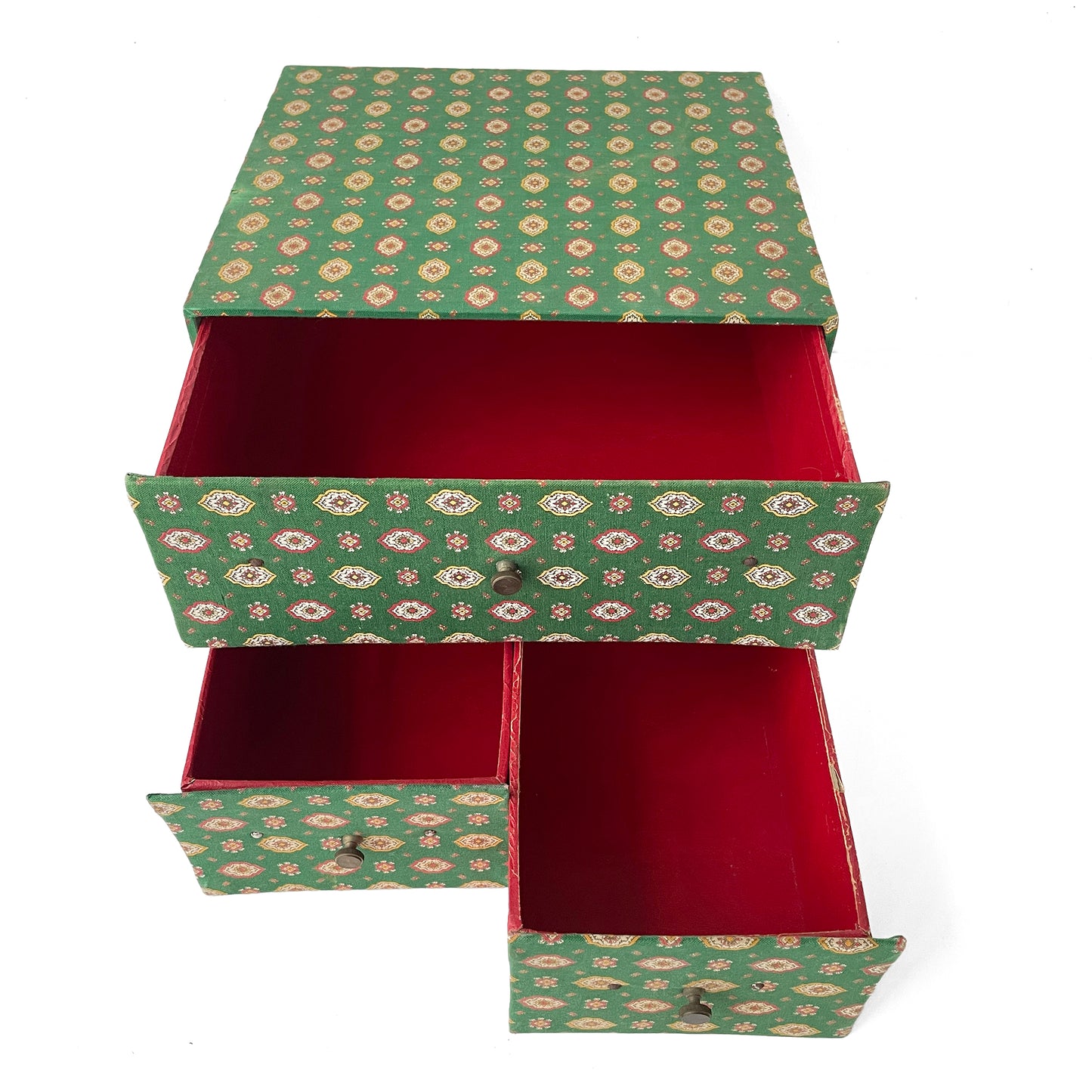 1950s French Fabric Covered Haberdashery Drawers